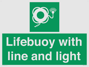 Lifebuoy with line and light
